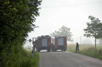 Brand auf einem Holzlagerplatz der Firma Goelz in Oetlingen